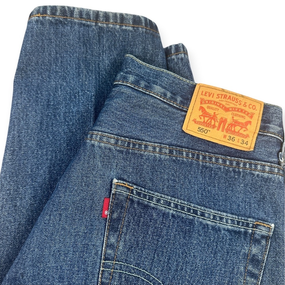 Levi Strauss 550 Mens Relaxed Fit Jeans W36‎ L34 Blue Denim